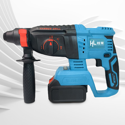 HENGLAI in stock! ! ! Rechargeable lithium battery electric hammer drill machine tool electric hammer impact cordless drill HLDC-03-A