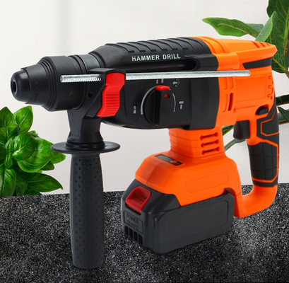 21V 1400rpm Hammer Drill Wood/Metal/Tile/Wall/Concrete Drills,Power Tool Demolition Cordless Rotary Hammer Drill Red Black